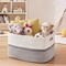 Extra Large Toy Storage Basket, Rectangle Cotton Rope Storage Basket, Blanket Basket Living Room, Woven Baskets for Organizing, 25 x 16 x 16 Inches-Grey/White